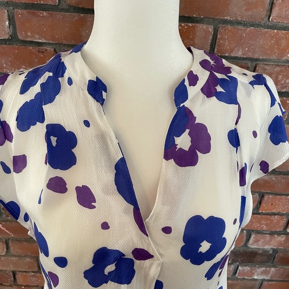 CAbi White and Purple Floral Blouse - Picture 3 of 13